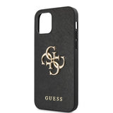Guess iPhone 12/iPhone 12 Pro Skal 4G Logo Saffiano Svart