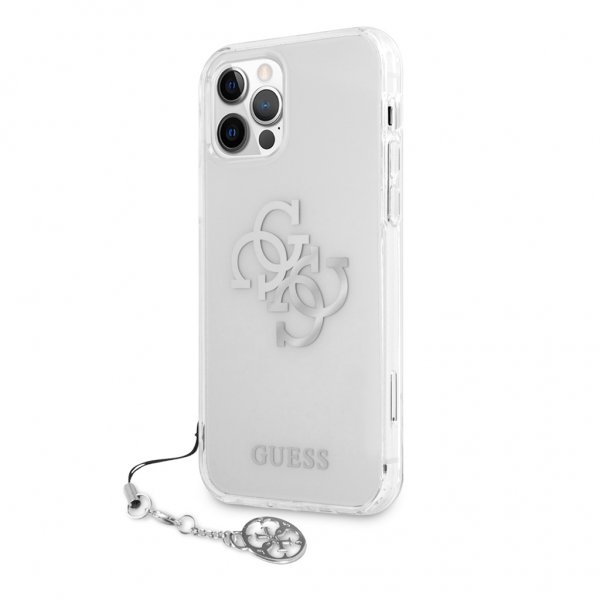 Guess iPhone 12/iPhone 12 Pro Skal 4G Logo Silver Klar
