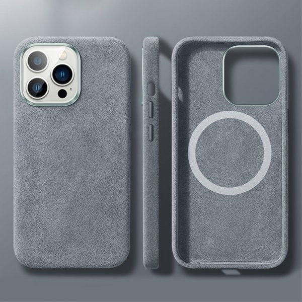 iPhone 12/iPhone 12 Pro Skal Alcantara MagSafe Grå
