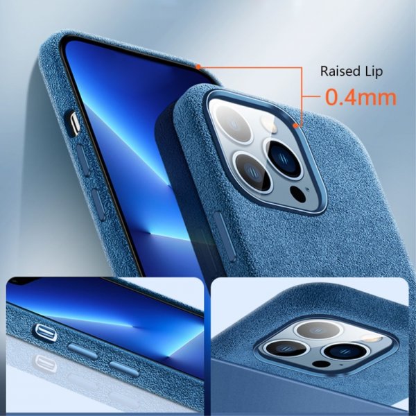 iPhone 12/iPhone 12 Pro Skal Alcantara MagSafe Grön