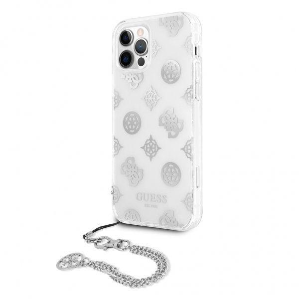 Guess iPhone 12/iPhone 12 Pro Skal Chain Peony Silver