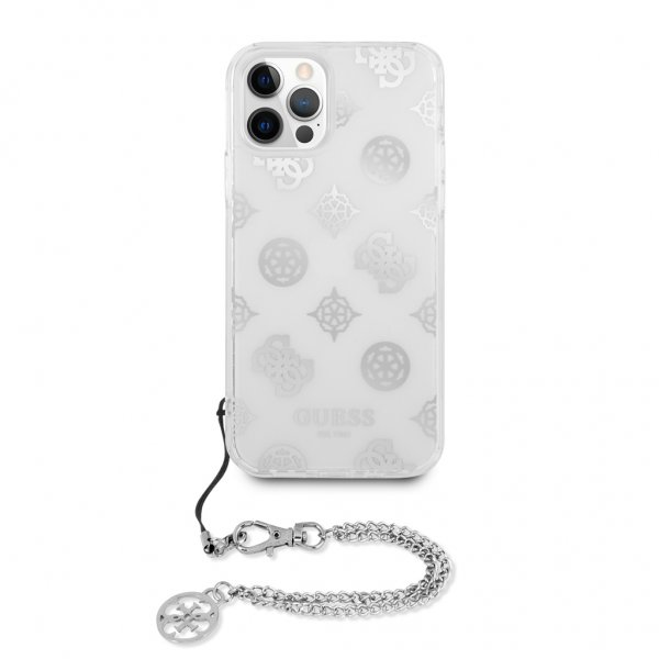 Guess iPhone 12/iPhone 12 Pro Skal Chain Peony Silver