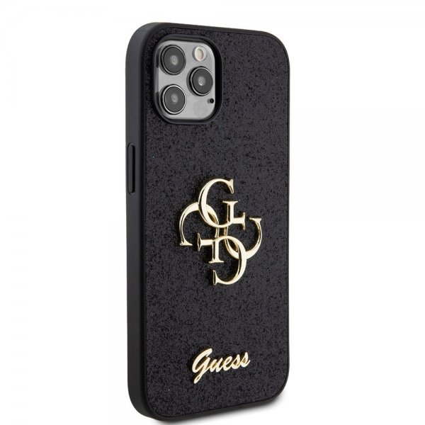Guess iPhone 12/iPhone 12 Pro Skal Fixed Glitter Svart