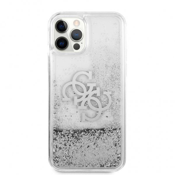 Guess iPhone 12/iPhone 12 Pro Skal Liquid Glitter Silver Klar