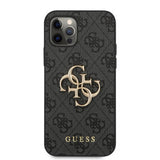 Guess iPhone 12/iPhone 12 Pro Skal Metal Logo Grå