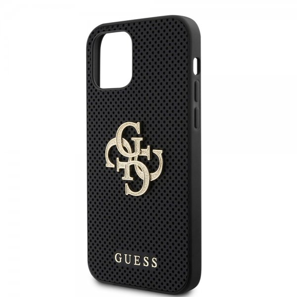Guess iPhone 12/iPhone 12 Pro Skal Perforated Glitter Svart