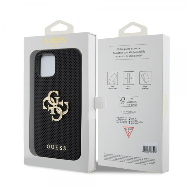Guess iPhone 12/iPhone 12 Pro Skal Perforated Glitter Svart