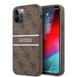 Guess iPhone 12/iPhone 12 Pro Skal Printed Stripe Brun