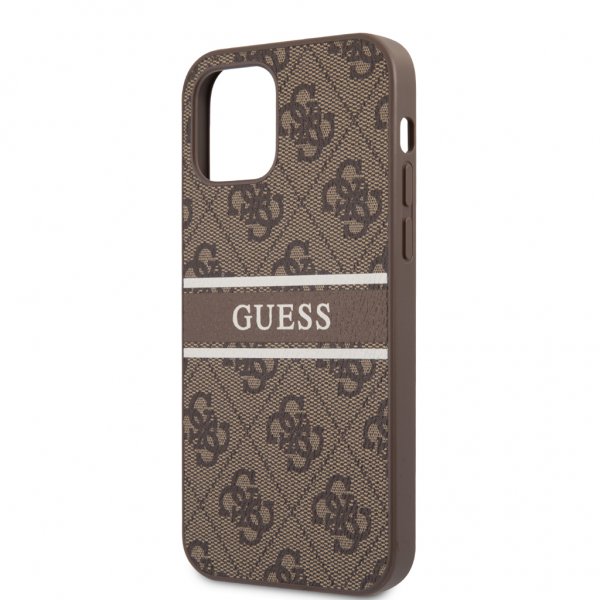Guess iPhone 12/iPhone 12 Pro Skal Printed Stripe Brun