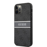 Guess iPhone 12/iPhone 12 Pro Skal Printed Stripe Grå