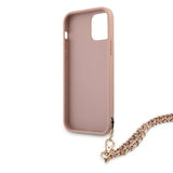 Guess iPhone 12/iPhone 12 Pro Skal Saffiano Chain Rosa