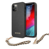 Guess iPhone 12/iPhone 12 Pro Skal Saffiano Chain Svart