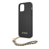 Guess iPhone 12/iPhone 12 Pro Skal Saffiano Chain Svart