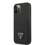 Guess iPhone 12/iPhone 12 Pro Skal Saffiano Double Cardslot Svart