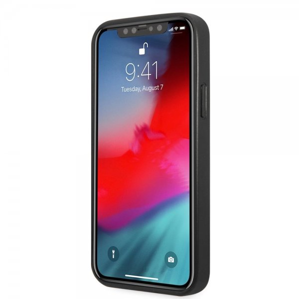 Guess iPhone 12/iPhone 12 Pro Skal Saffiano Double Cardslot Svart
