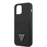 Guess iPhone 12/iPhone 12 Pro Skal Saffiano Double Cardslot Svart