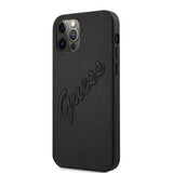 Guess iPhone 12/iPhone 12 Pro Skal Saffiano Vintage Script Svart