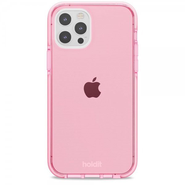 holdit iPhone 12/iPhone 12 Pro Skal Seethru Bright Pink