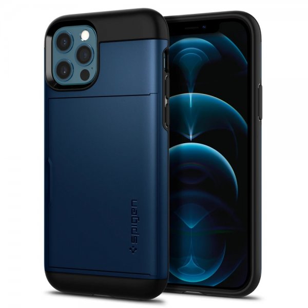 Spigen iPhone 12/iPhone 12 Pro Skal Slim Armor CS Navy Blue