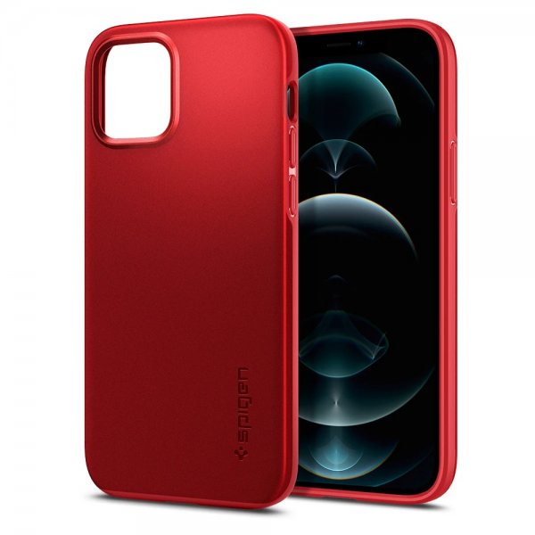 Spigen iPhone 12/iPhone 12 Pro Skal Thin Fit Röd