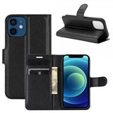 iPhone 12 Mini Fodral Litchi Svart