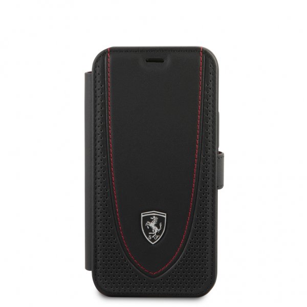 Ferrari iPhone 12 Mini Fodral Logo Perforerad Svart