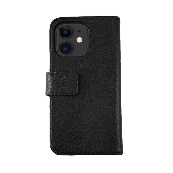 Rvelon iPhone 12 Mini Fodral Äkta Läder Svart