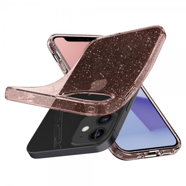 Spigen iPhone 12 Mini Skal Liquid Crystal Glitter Rose Quartz