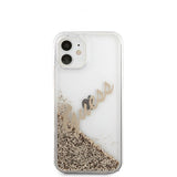 Guess iPhone 12 Mini Skal Liquid Glitter Vintage Guld
