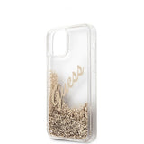 Guess iPhone 12 Mini Skal Liquid Glitter Vintage Guld