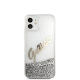 Guess iPhone 12 Mini Skal Liquid Glitter Vintage Silver