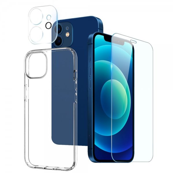 Northjo iPhone 12 Mini Skal med Skärmskydd och Kameraskydd 3-i-1
