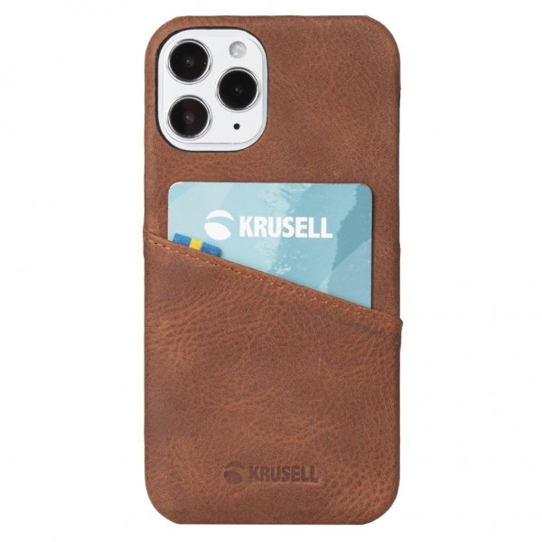 Krusell iPhone 12 Mini Skal Sunne CardCover Vintage Cognac