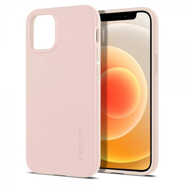 Spigen iPhone 12 Mini Skal Thin Fit Pink Sand