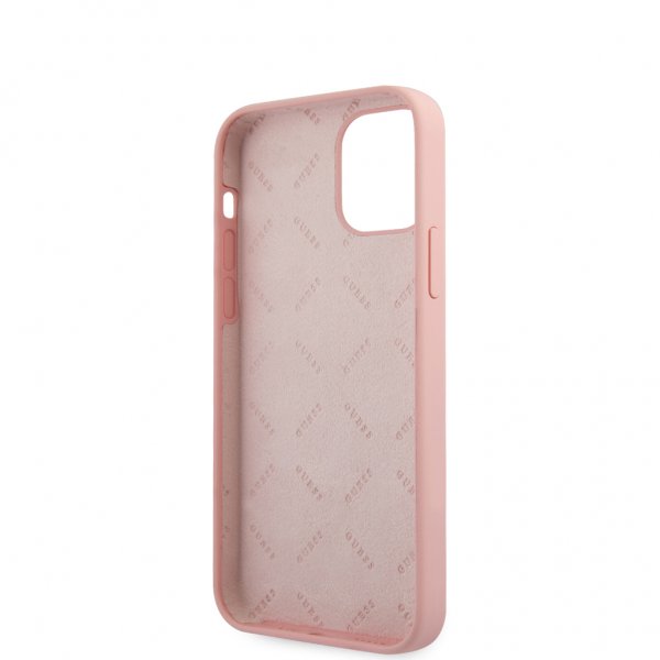Guess iPhone 12 Mini Skal Vintage Silicone Rosa