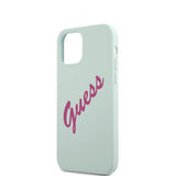 Guess iPhone 12 Mini Skal Vintage Silicone Script Blå