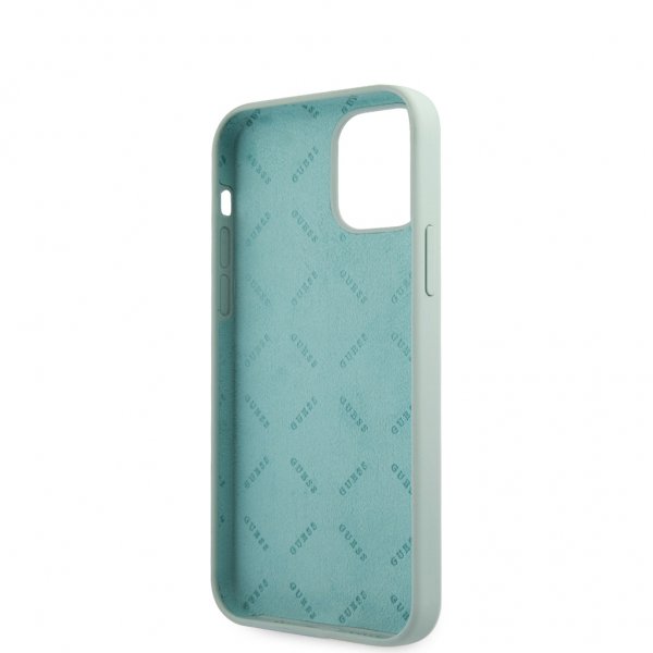 Guess iPhone 12 Mini Skal Vintage Silicone Script Blå
