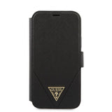 Guess iPhone 12 Pro Max Fodral Gold Triangle Saffiano Svart