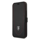 Ferrari iPhone 12 Pro Max Fodral Logo Perforerad Svart