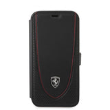 Ferrari iPhone 12 Pro Max Fodral Logo Perforerad Svart
