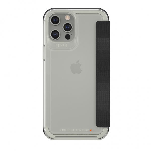 Gear4 iPhone 12 Pro Max Fodral Wembley Flip Klar Svart