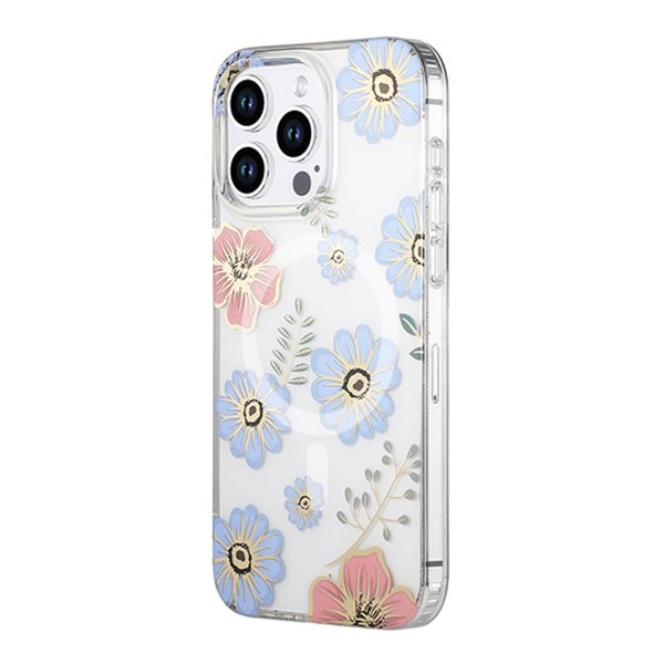 iPhone 12 Pro Max Skal Blommönster MagSafe Röd Blå