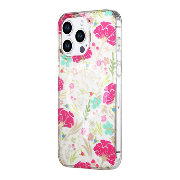 iPhone 12 Pro Max Skal Blommönster MagSafe Röd Grön