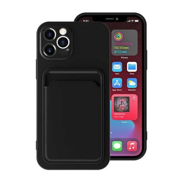 iPhone 12 Pro Max Skal Korthållare Svart