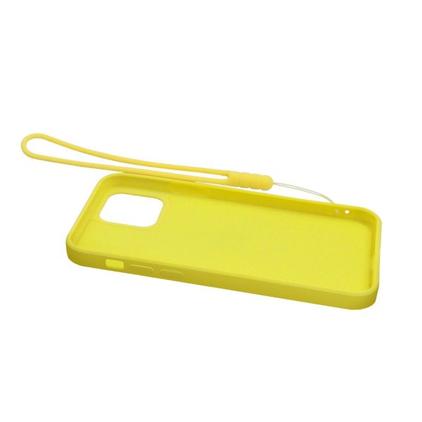 iPhone 12 Pro Max Skal Silikon med Ringhållare Gul
