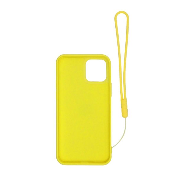 iPhone 12 Pro Max Skal Silikon med Ringhållare Gul