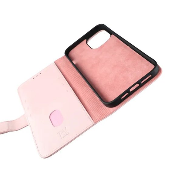 Rvelon iPhone 12 Pro Max Fodral Äkta Läder Rosa