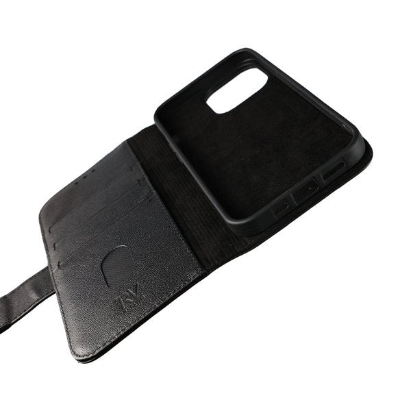 Rvelon iPhone 12 Pro Max Fodral Äkta Läder Svart
