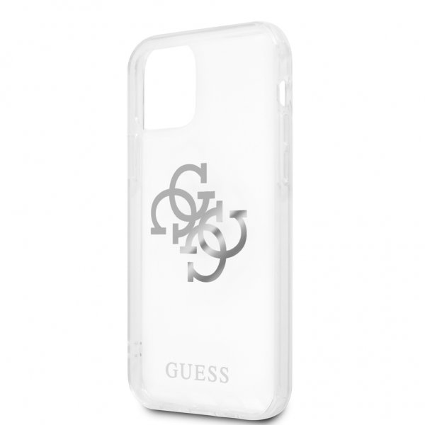 Guess iPhone 12 Pro Max Skal 4G Logo Silver Klar