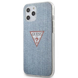 Guess iPhone 12 Pro Max Skal Denim Triangle Ljusblå